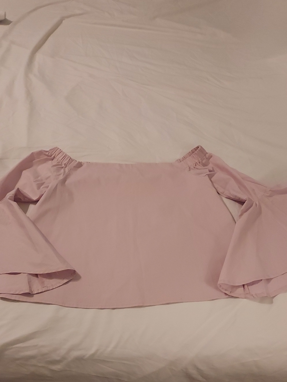 Glamorous Off-Shoulder Bell Sleeve Top - Pale Purple